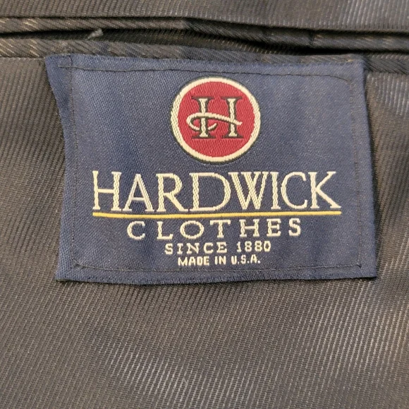 Vintage Harris Tweed Grey Herringbone Blazer Hardwick Clothes 46R Made In USA